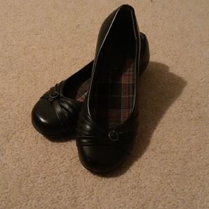 Black leather Ballerina Slippers